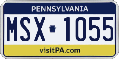 PA license plate MSX1055