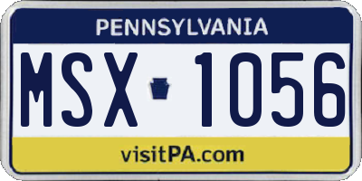 PA license plate MSX1056