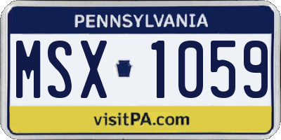 PA license plate MSX1059