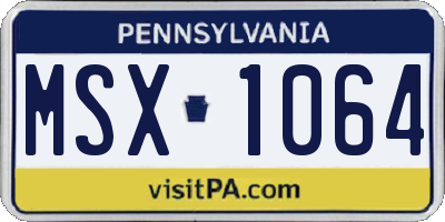 PA license plate MSX1064
