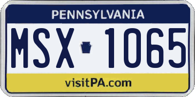 PA license plate MSX1065