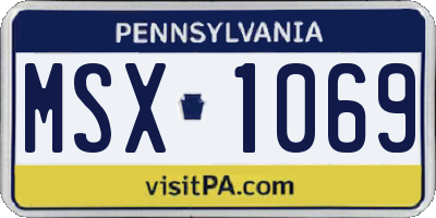 PA license plate MSX1069