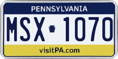 PA license plate MSX1070