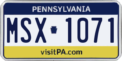 PA license plate MSX1071