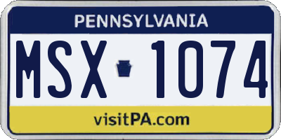 PA license plate MSX1074