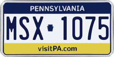 PA license plate MSX1075