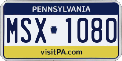 PA license plate MSX1080