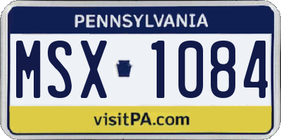 PA license plate MSX1084