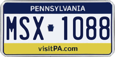 PA license plate MSX1088