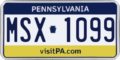 PA license plate MSX1099