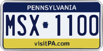 PA license plate MSX1100