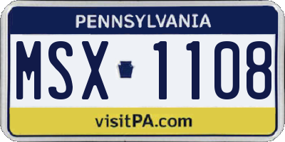 PA license plate MSX1108