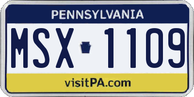 PA license plate MSX1109