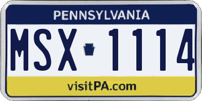 PA license plate MSX1114