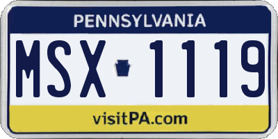 PA license plate MSX1119