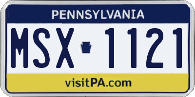 PA license plate MSX1121