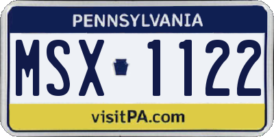PA license plate MSX1122