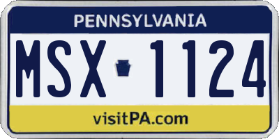 PA license plate MSX1124