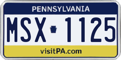 PA license plate MSX1125