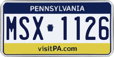 PA license plate MSX1126