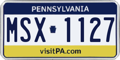 PA license plate MSX1127