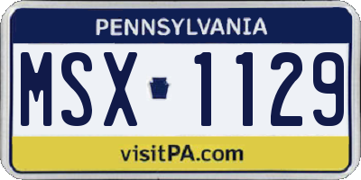 PA license plate MSX1129