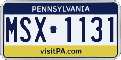 PA license plate MSX1131