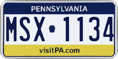 PA license plate MSX1134