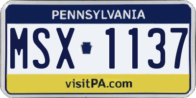 PA license plate MSX1137