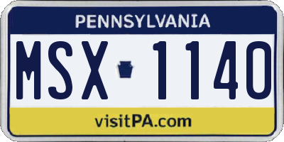 PA license plate MSX1140