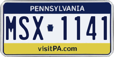 PA license plate MSX1141