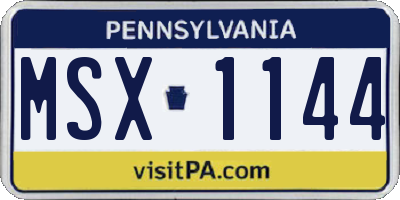 PA license plate MSX1144