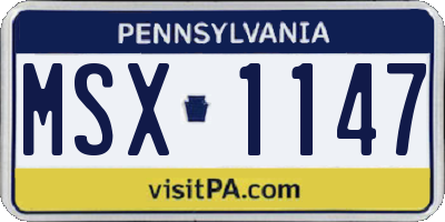 PA license plate MSX1147
