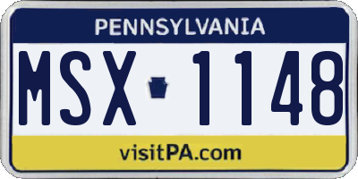 PA license plate MSX1148