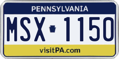 PA license plate MSX1150