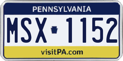 PA license plate MSX1152