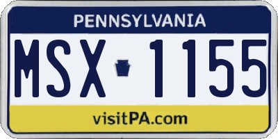 PA license plate MSX1155