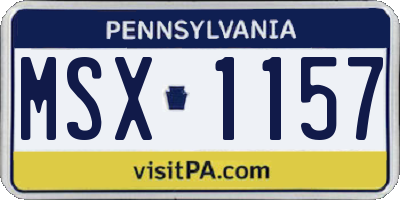 PA license plate MSX1157