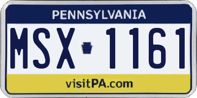 PA license plate MSX1161