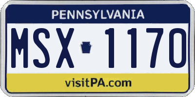 PA license plate MSX1170