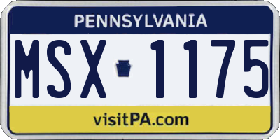 PA license plate MSX1175