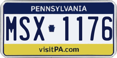 PA license plate MSX1176