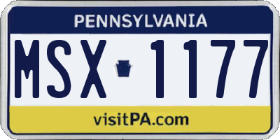 PA license plate MSX1177