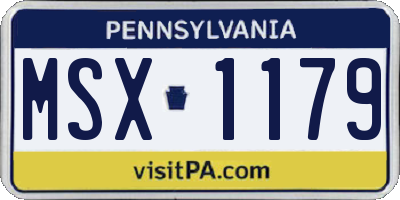 PA license plate MSX1179