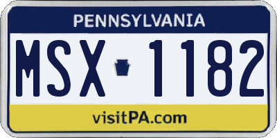 PA license plate MSX1182