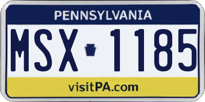 PA license plate MSX1185