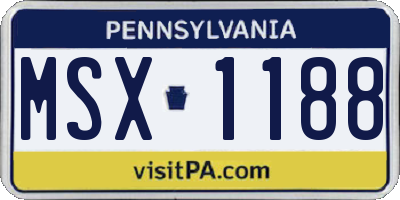 PA license plate MSX1188