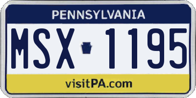 PA license plate MSX1195