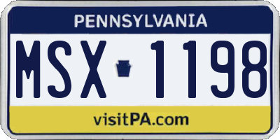 PA license plate MSX1198