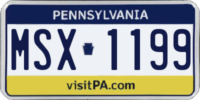 PA license plate MSX1199